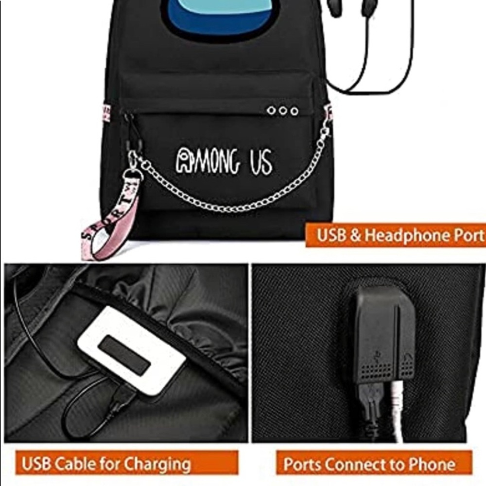 Among-Us Black Unisex Backpack - Picture 3 of 11